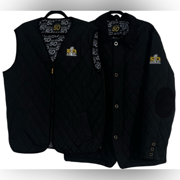 NFL Super Bowl 50 Special Edition Quilted 3in1 Jacket and Vest Set RARE - Picture 1 of 16